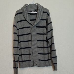 Carbon Gray Striped Cardigan